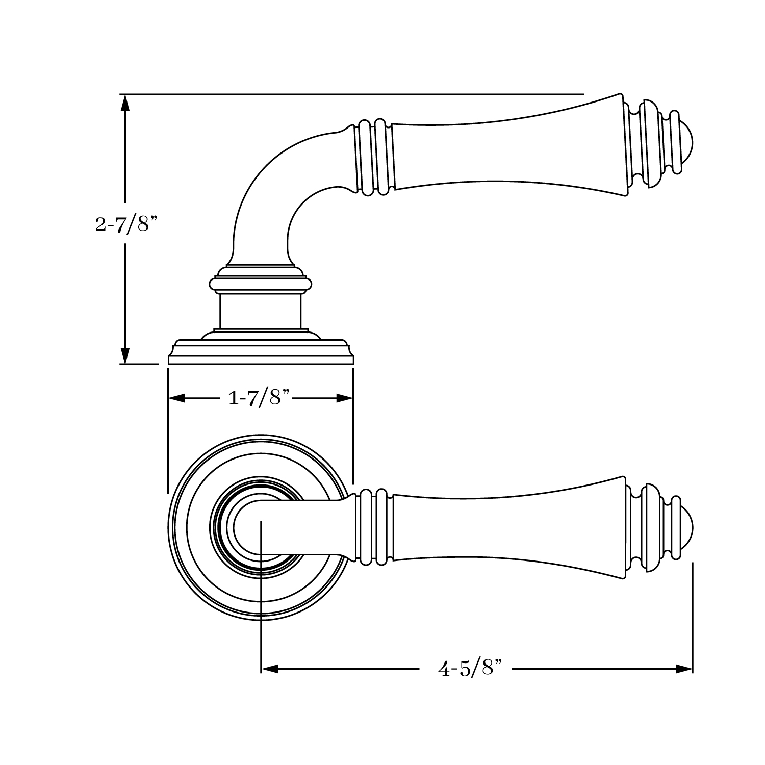 7266 Hutter Lever and Rose