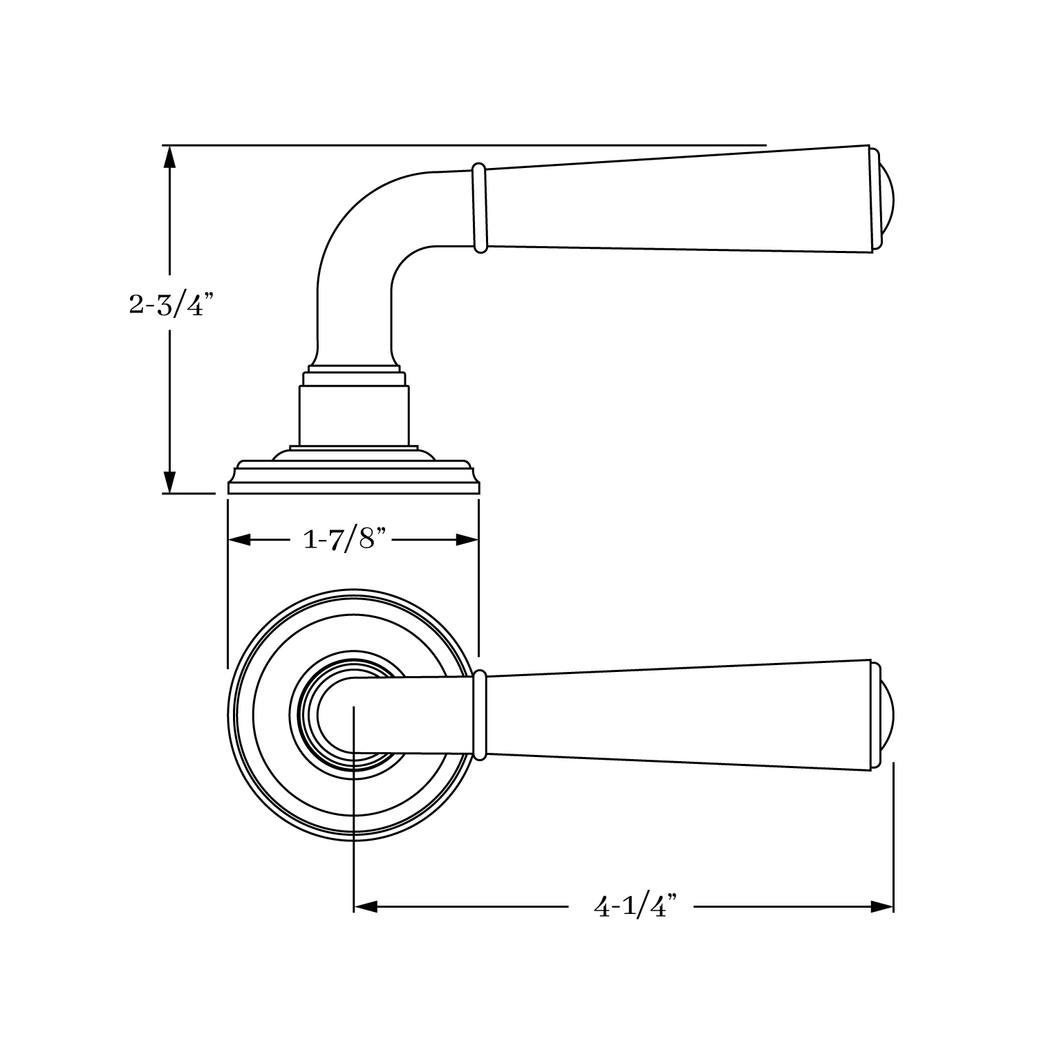 7286 Hutter Lever and Rose