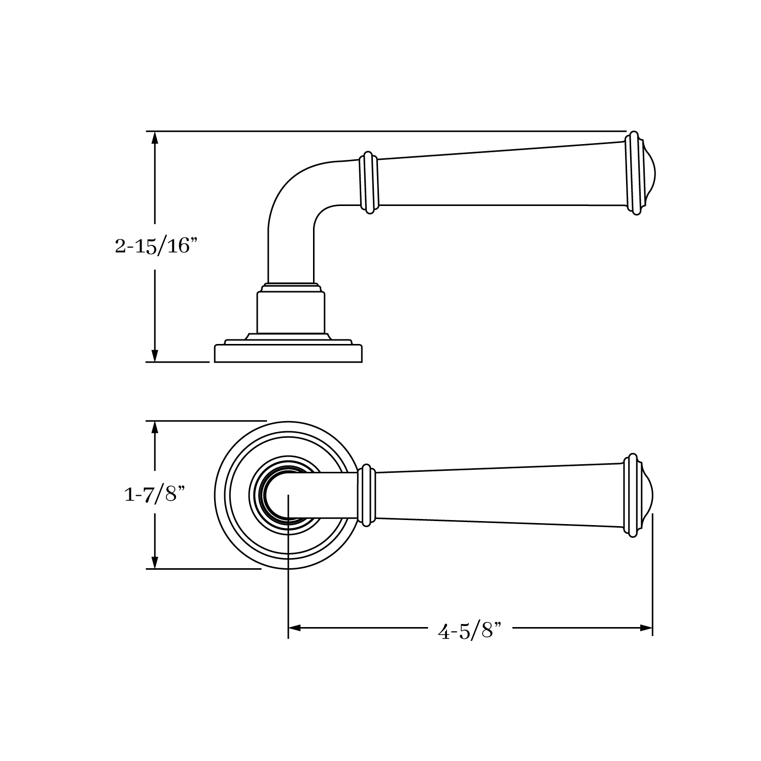 7357 Hutter Lever and Rose