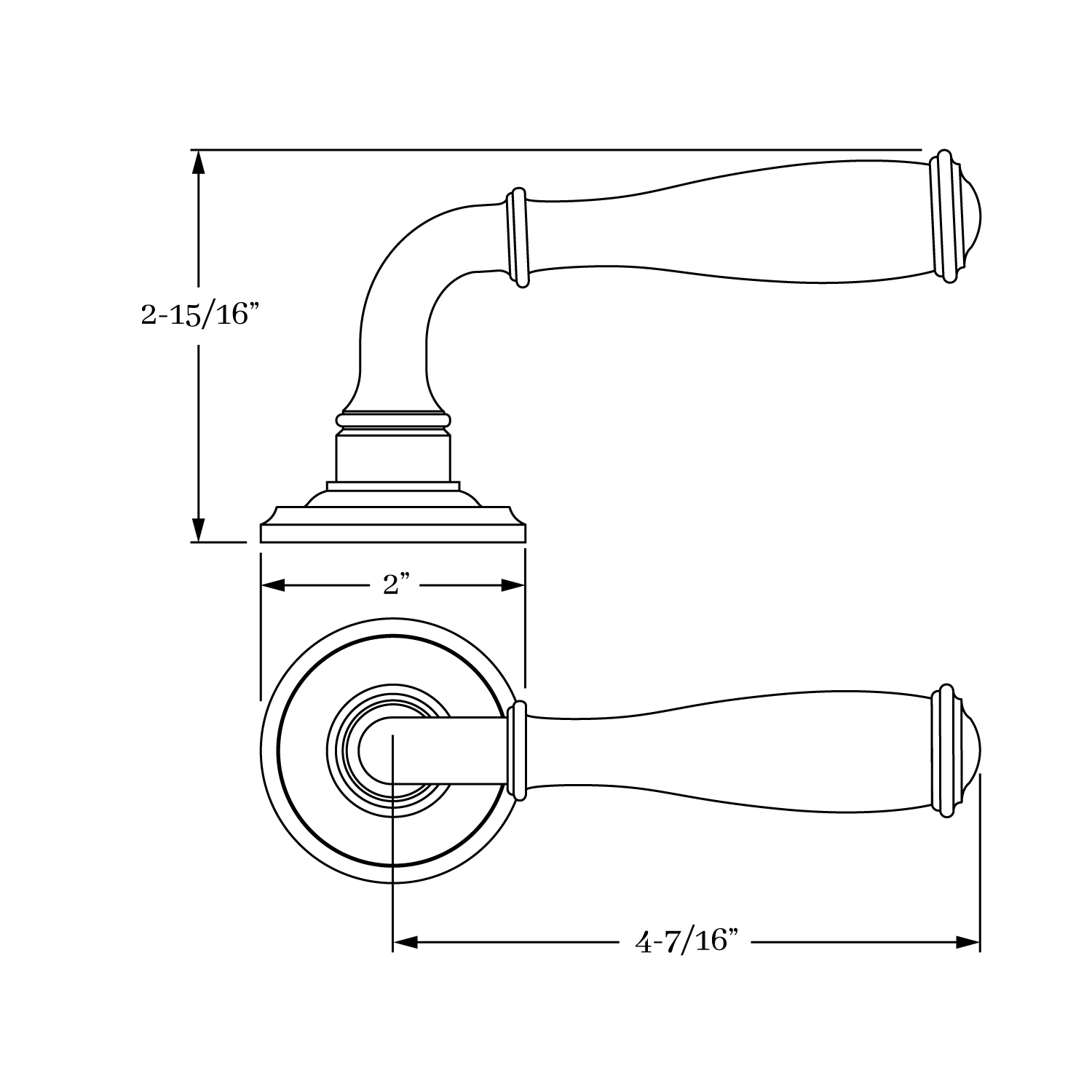 7360 Hutter Lever and Rose