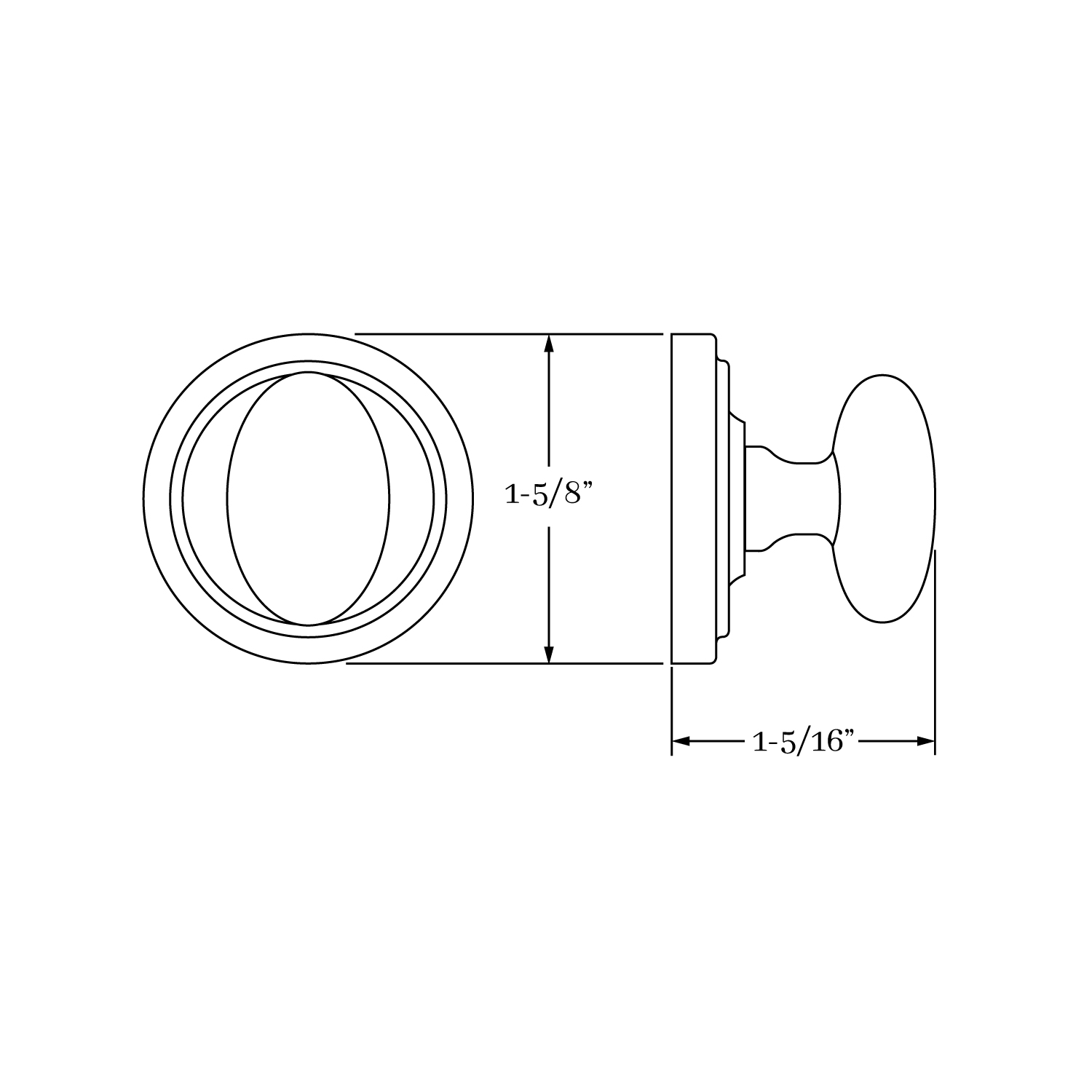 7386 Hutter Mortise Bolt