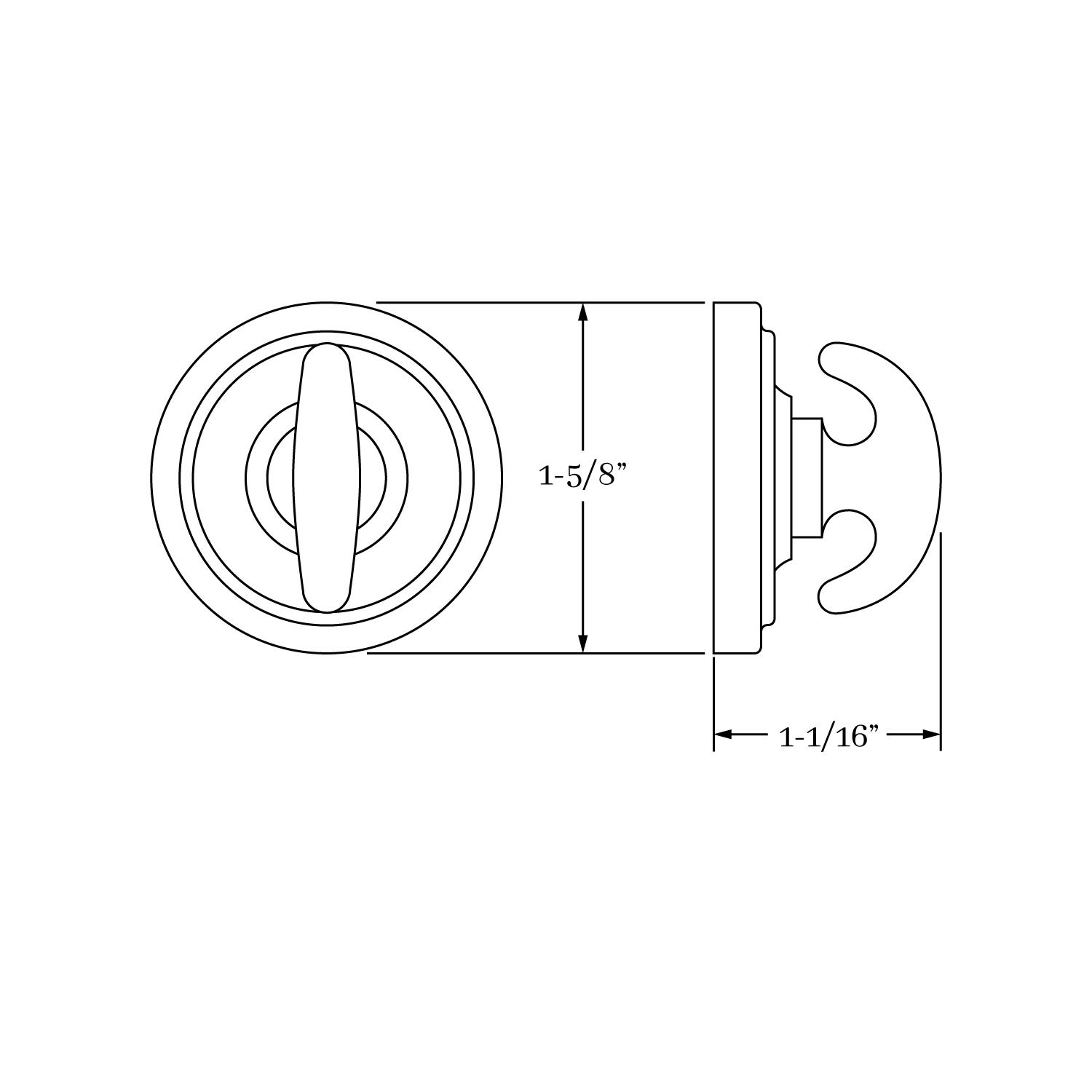 7389 Hutter Mortise Bolt