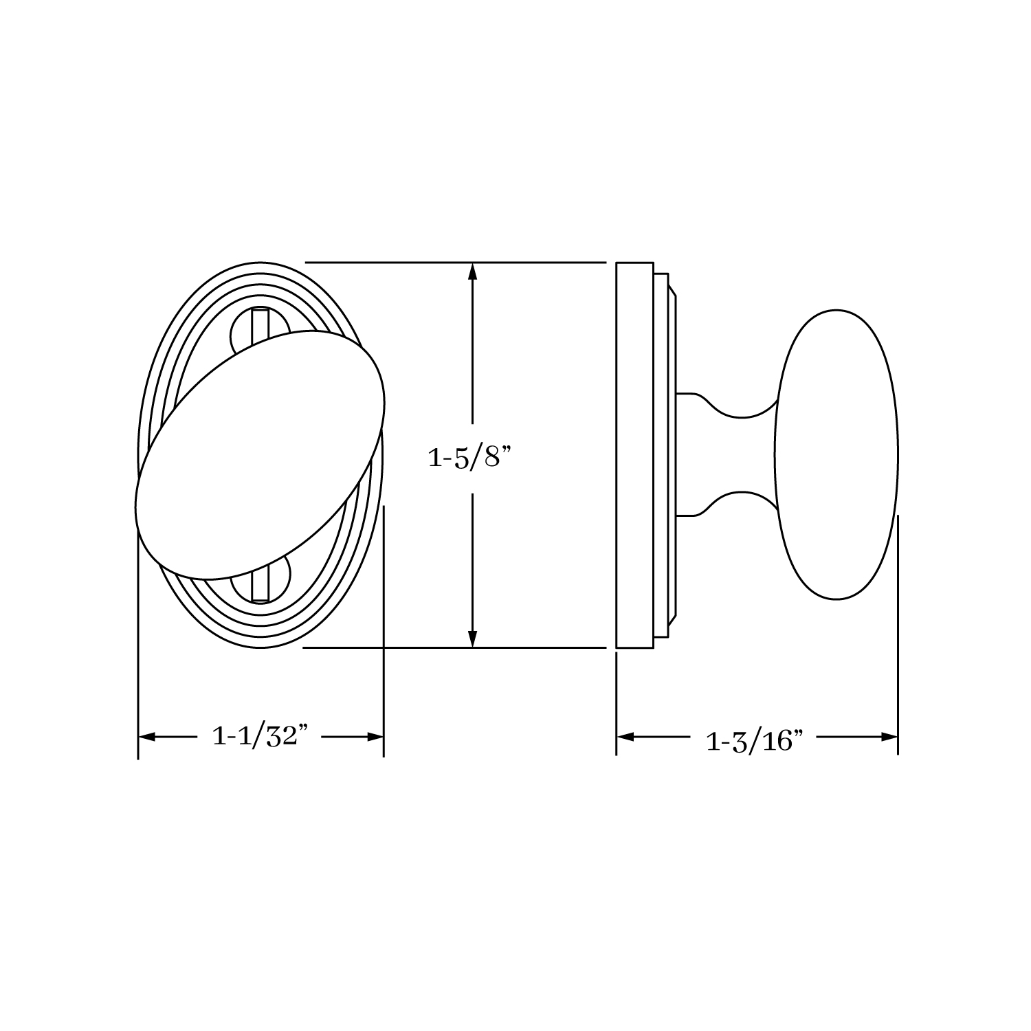 7396 Hutter Mortise Bolt