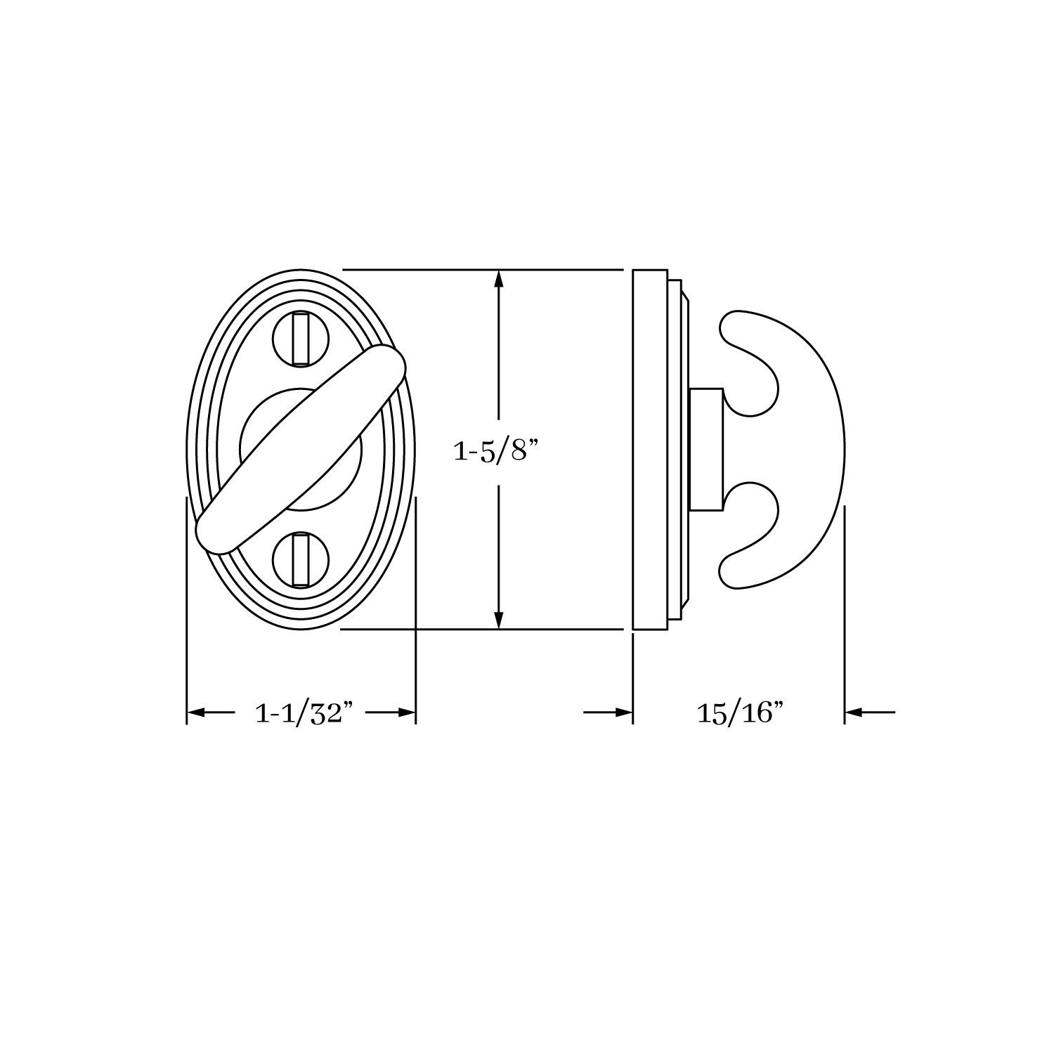 7399 Hutter Mortise Bolt