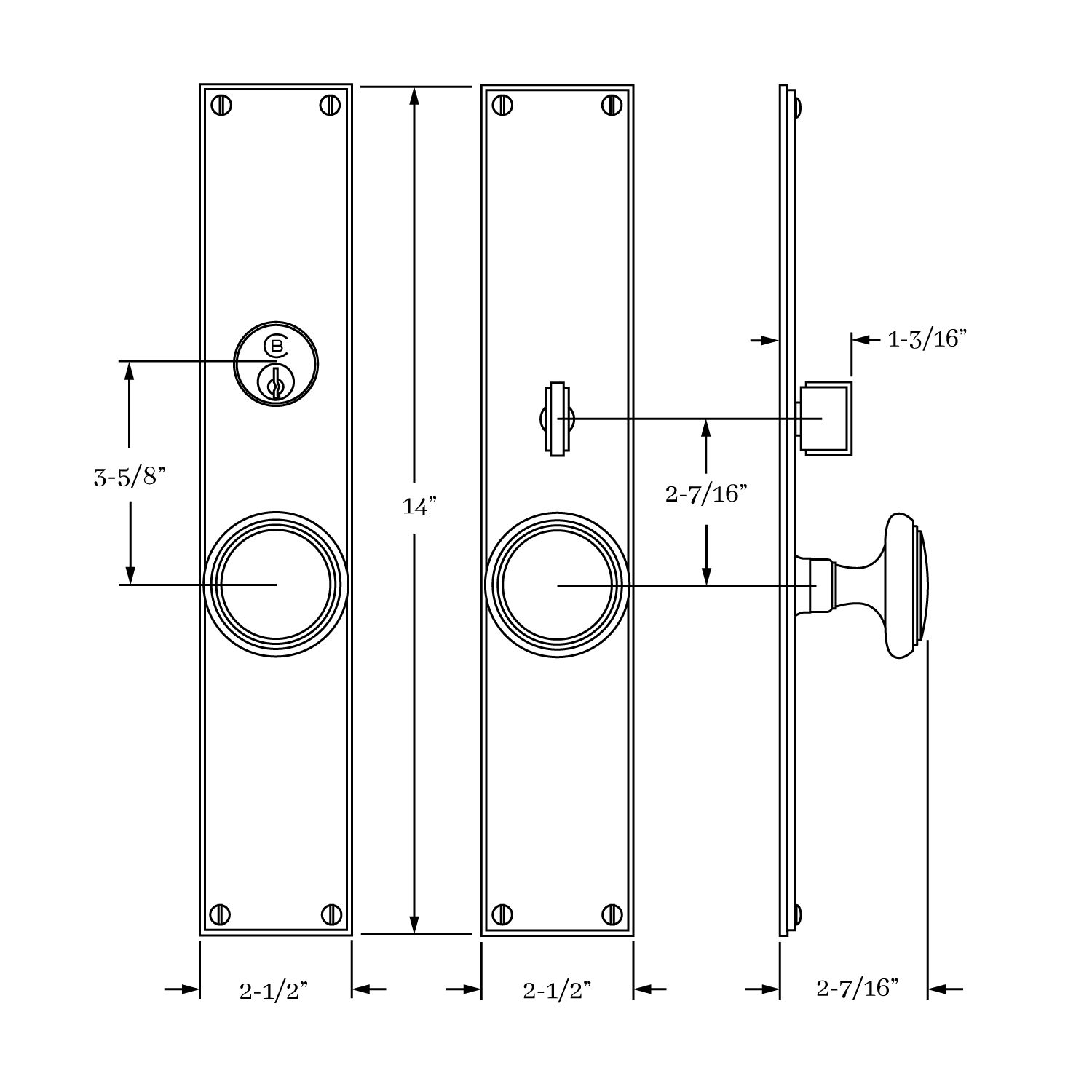 7610 Fifth Avenue Entrance Knob Set