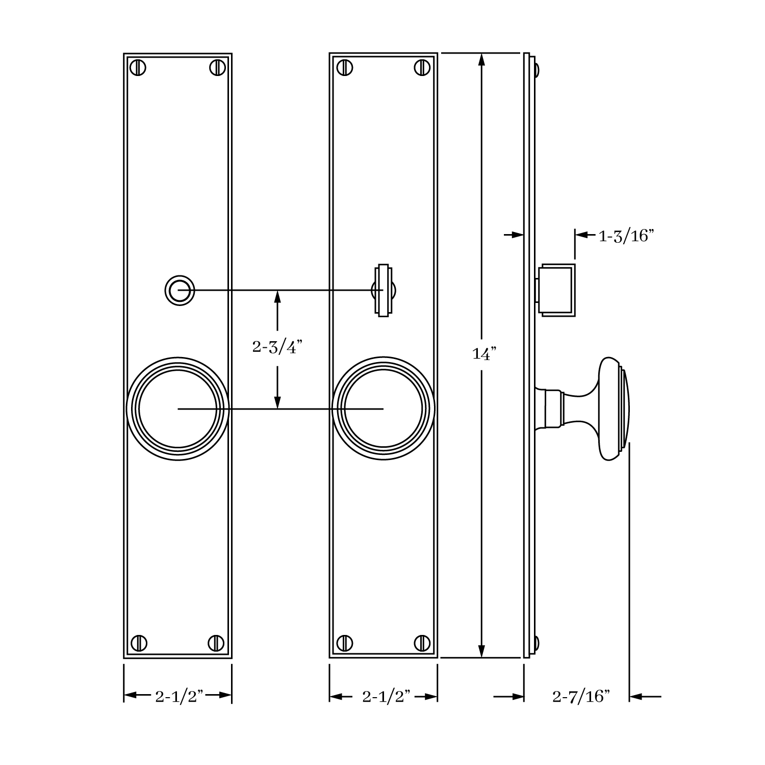 7624 Fifth Avenue Knob and Escutcheon