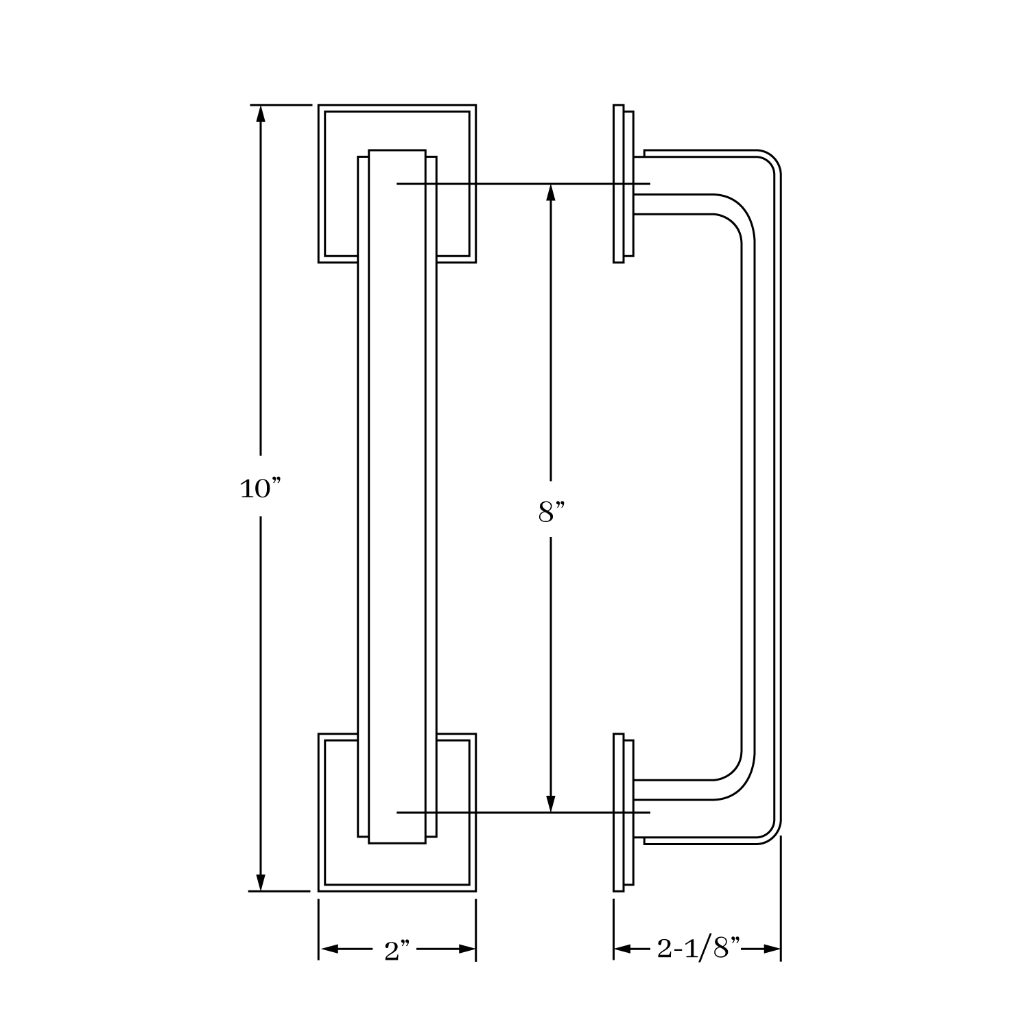 7684 Fifth Avenue Pull with Square Rose