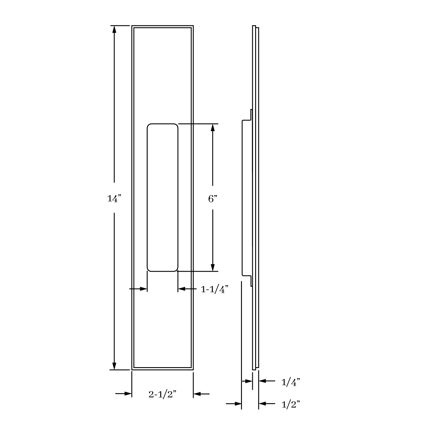 7692 Fifth Avenue Flush Pull