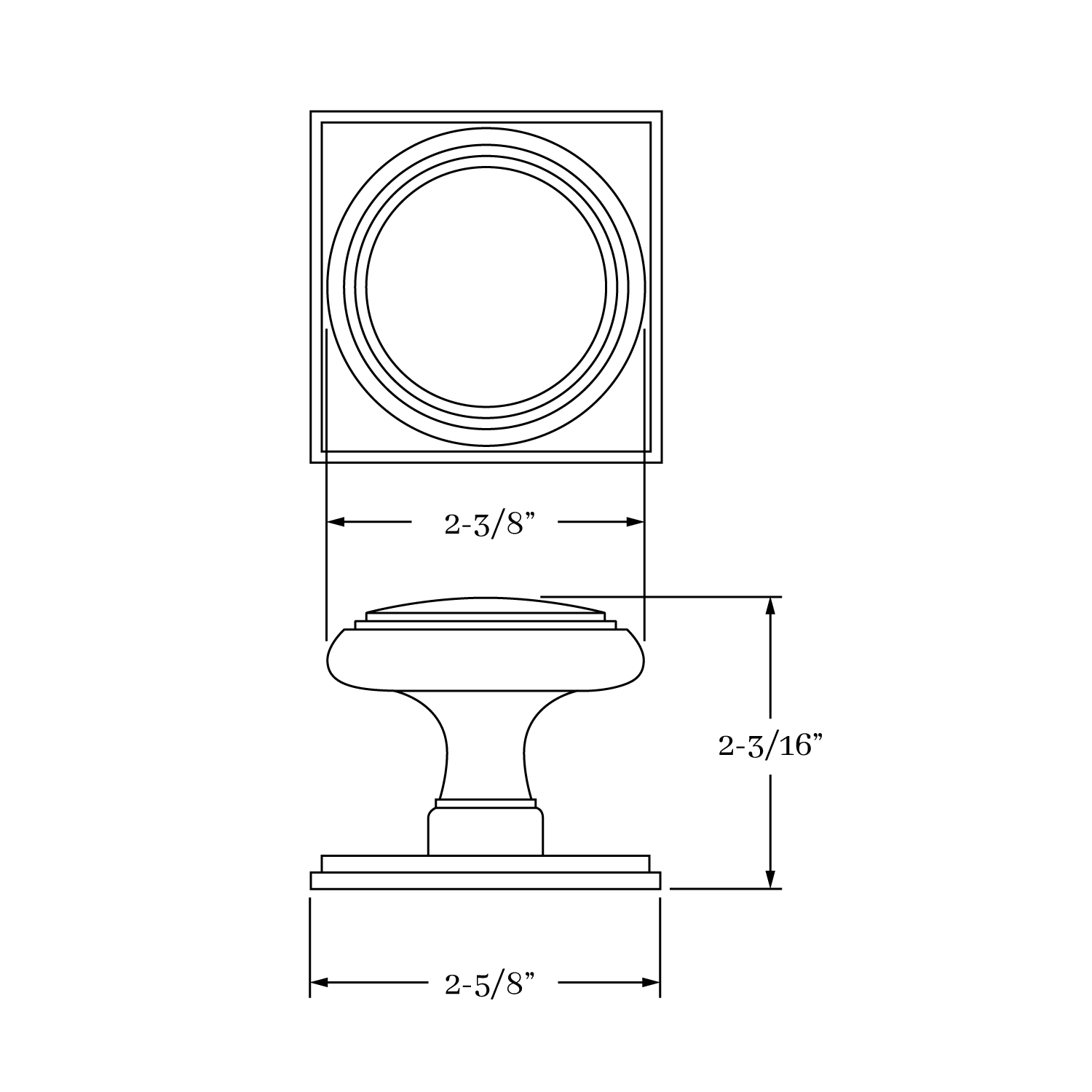 7727 Fifth Avenue Knob and Square Rose