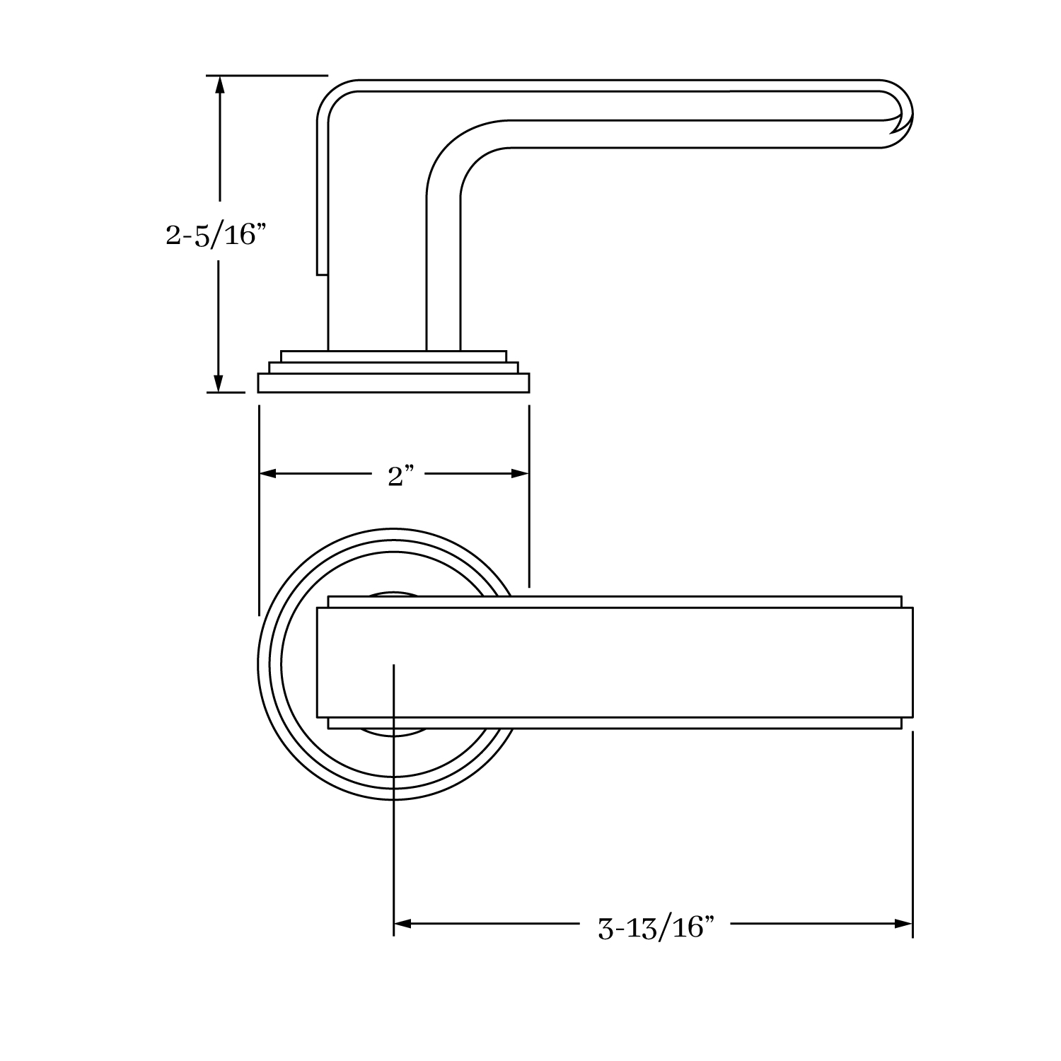 7756 Fifth Avenue Lever and Round Rose