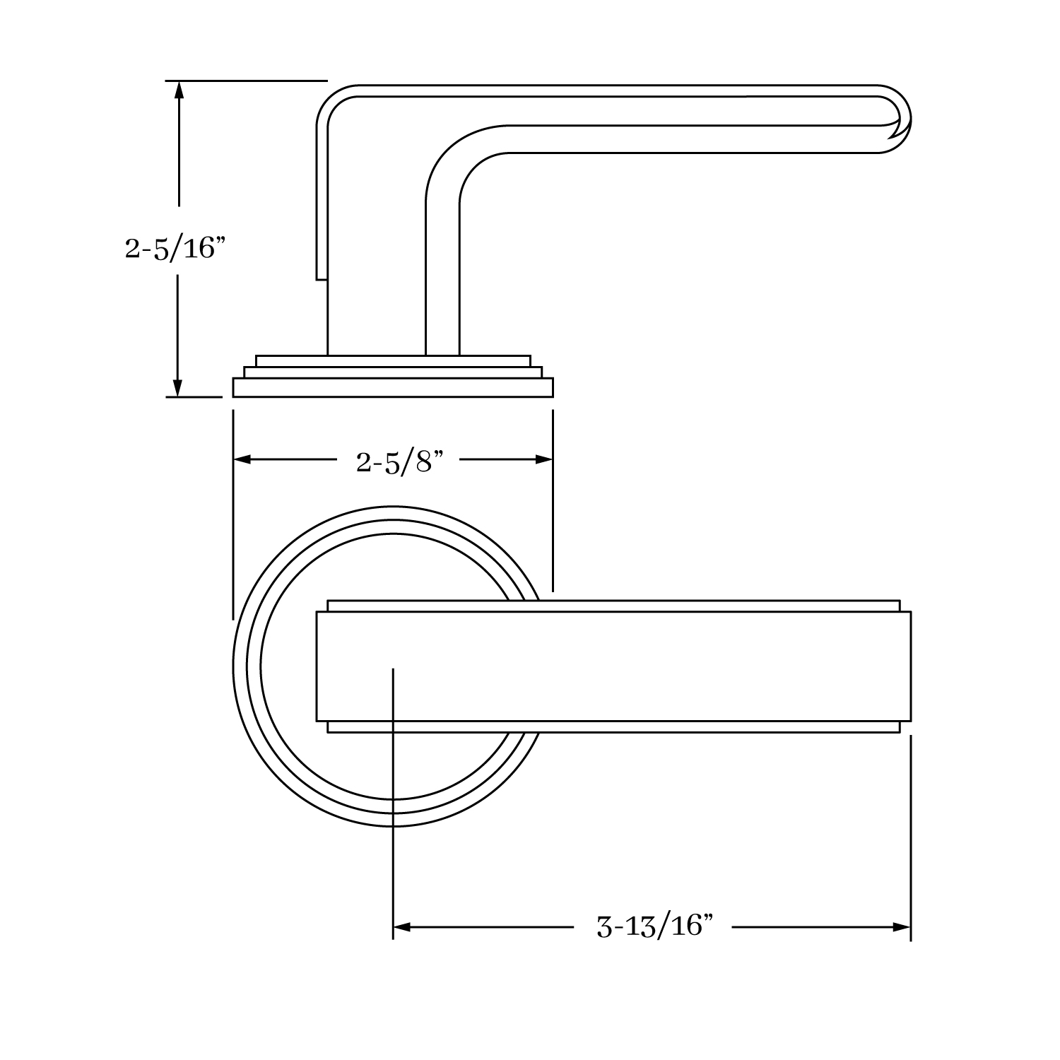 7757 Fifth Avenue Lever and Round Rose