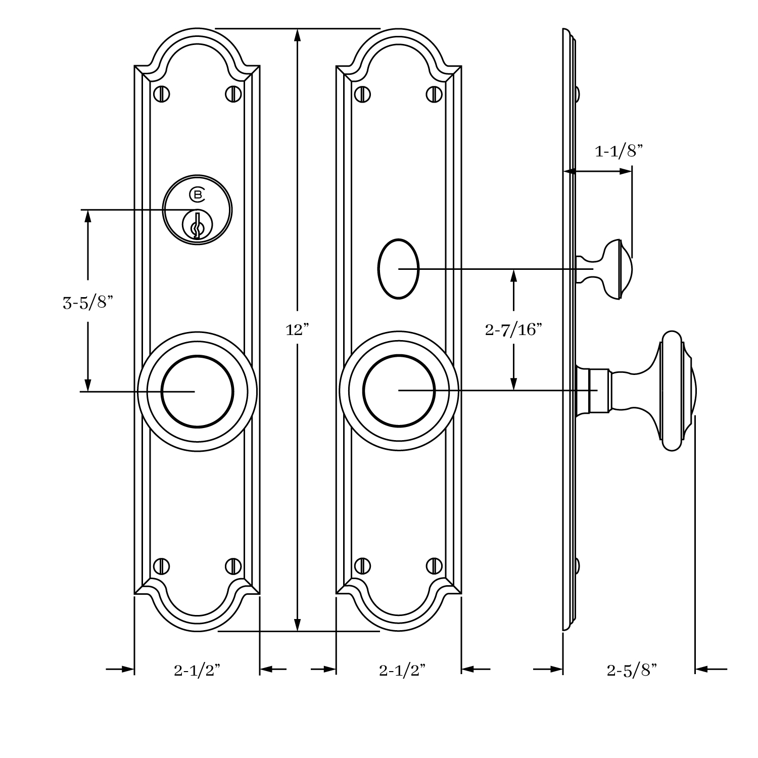 7810 Hutter Entrance Knob Set