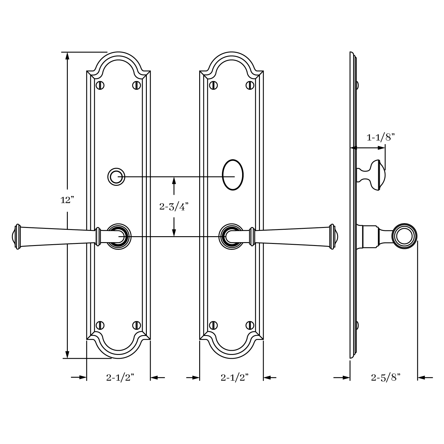 7831 Hutter Lever and Escutcheon