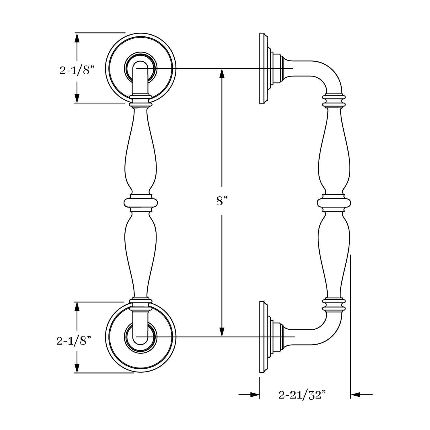 7889 Hutter Pull w/ Rose