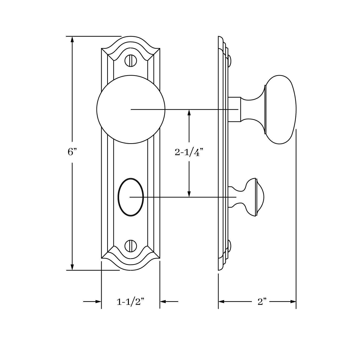 7896 Hutter Knob Screen Door Set