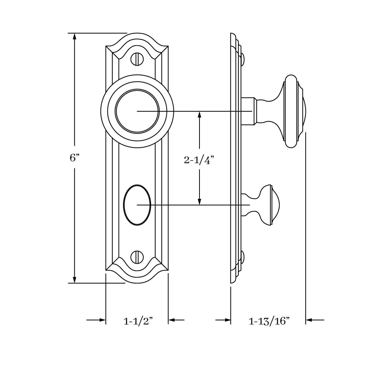 7898 Hutter Knob Screen Door Set