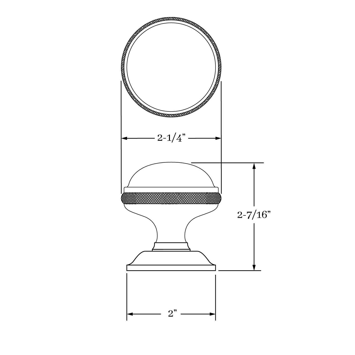 7926 Hutter Cross Hatch Knob and Rose