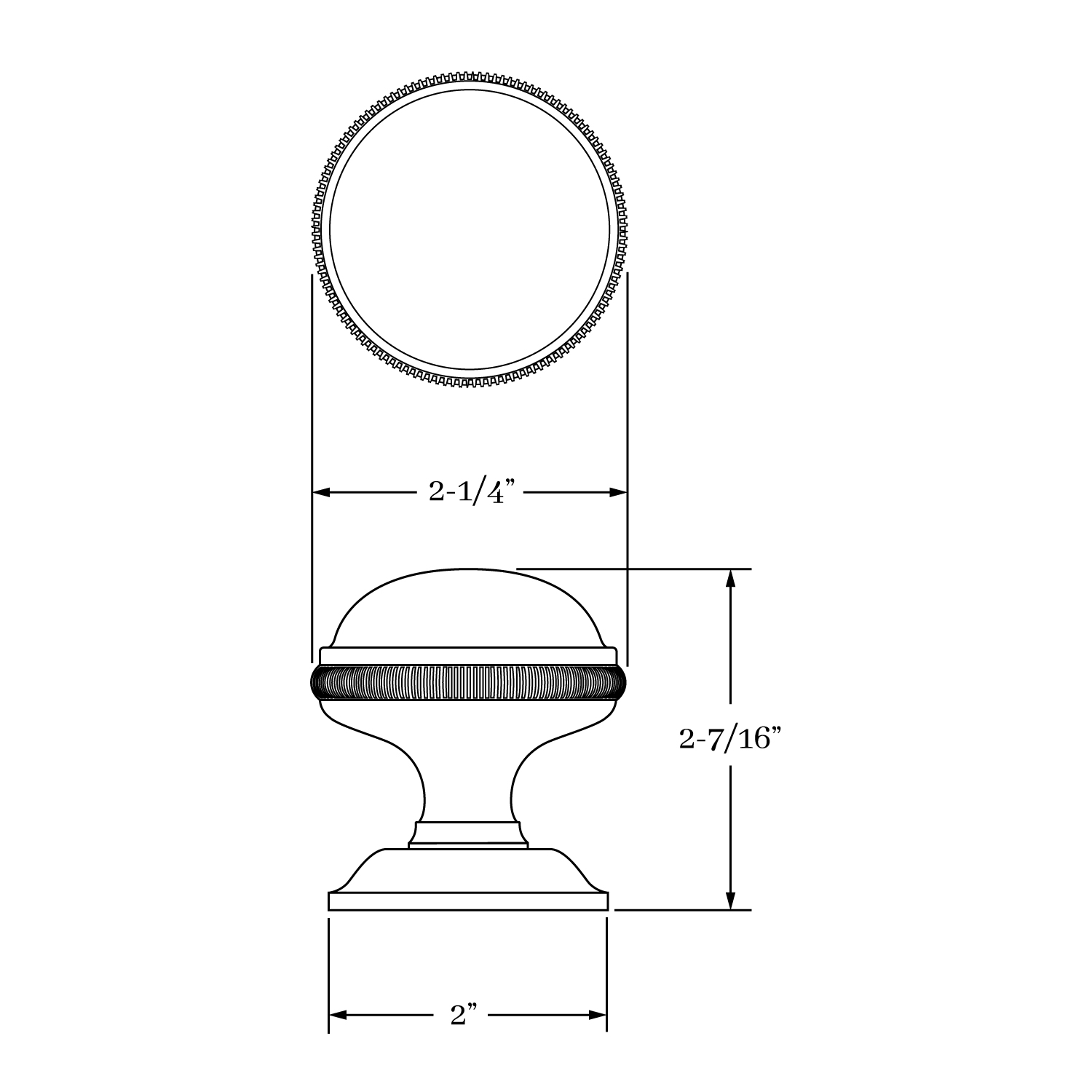 7927 Hutter Coin Knob and Rose