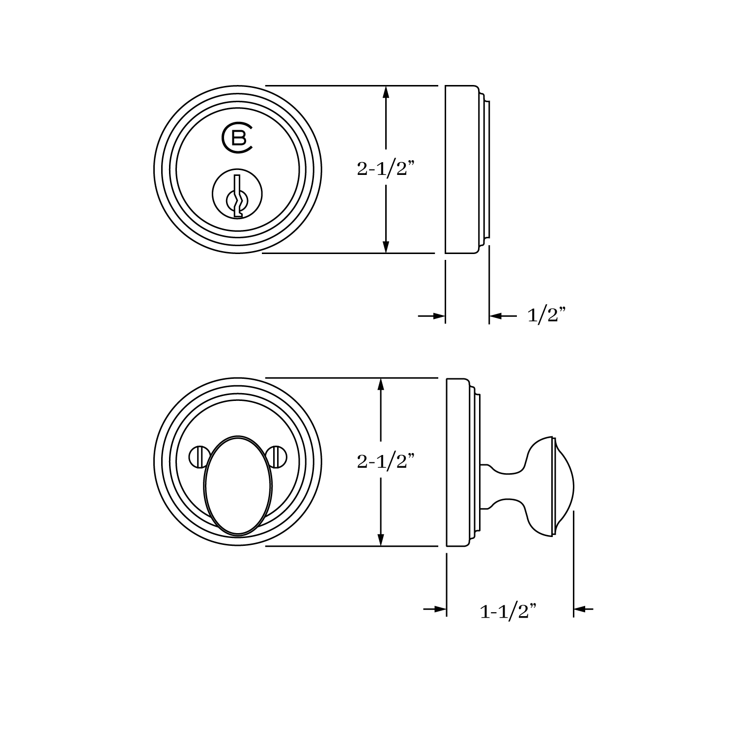 7991 Hutter Auxiliary Deadbolt