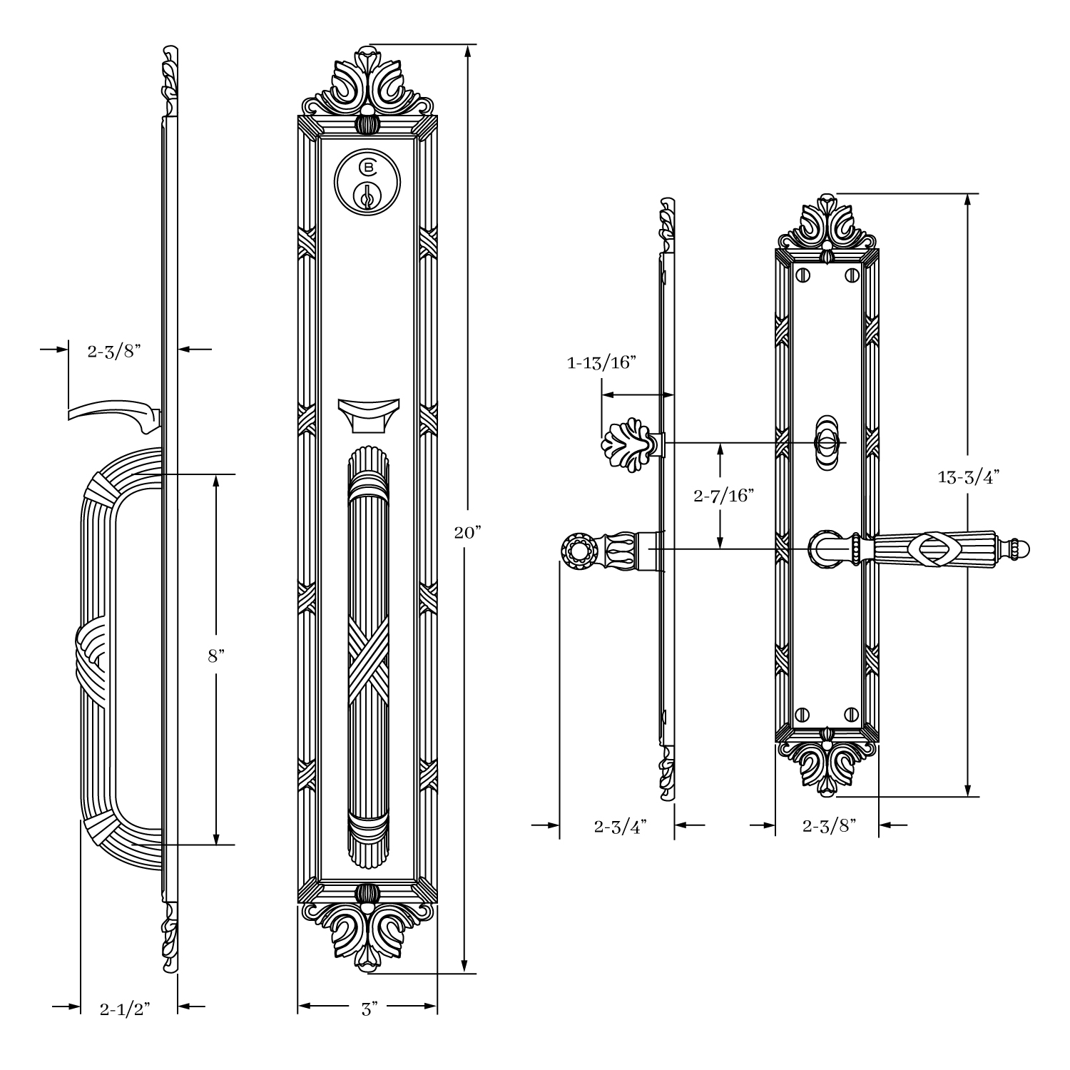 8000 St. Georges Entrance Handle Set