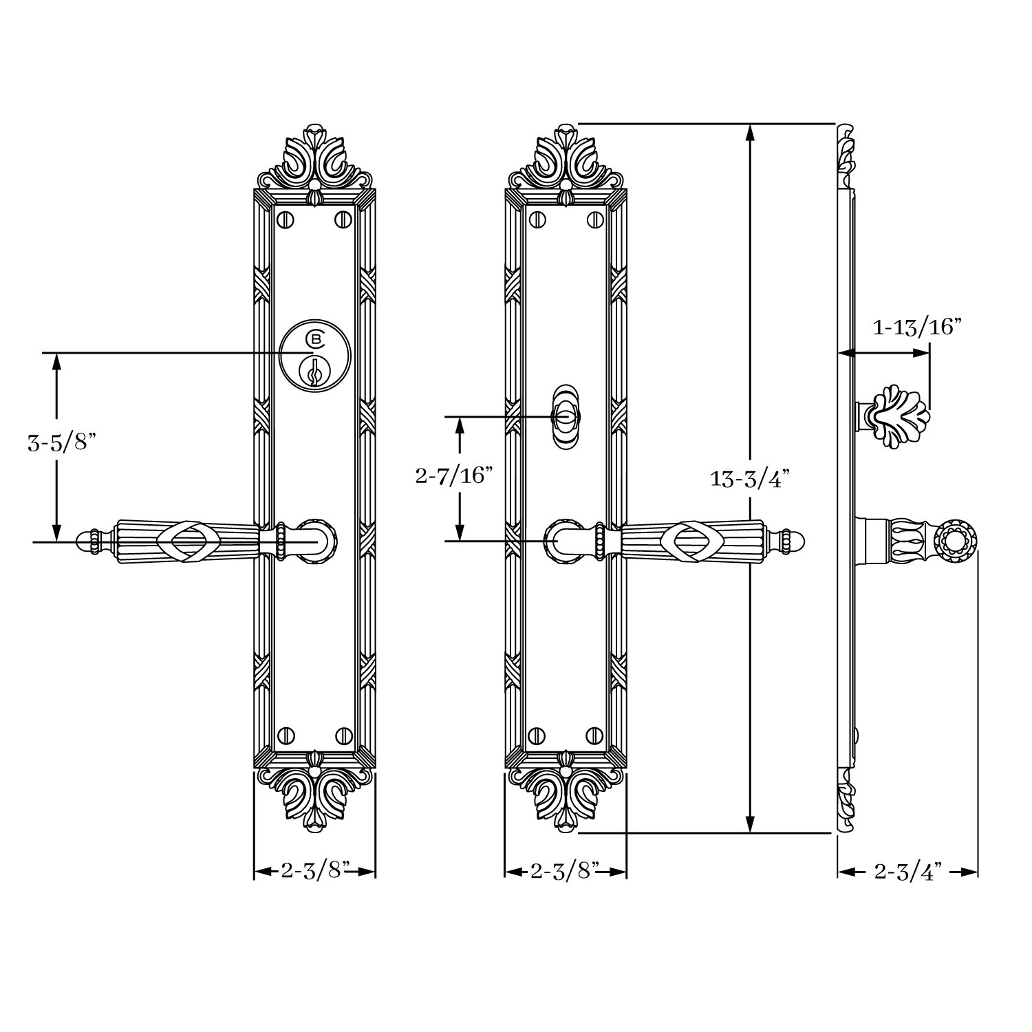 8020 St. Georges Entrance Lever Set