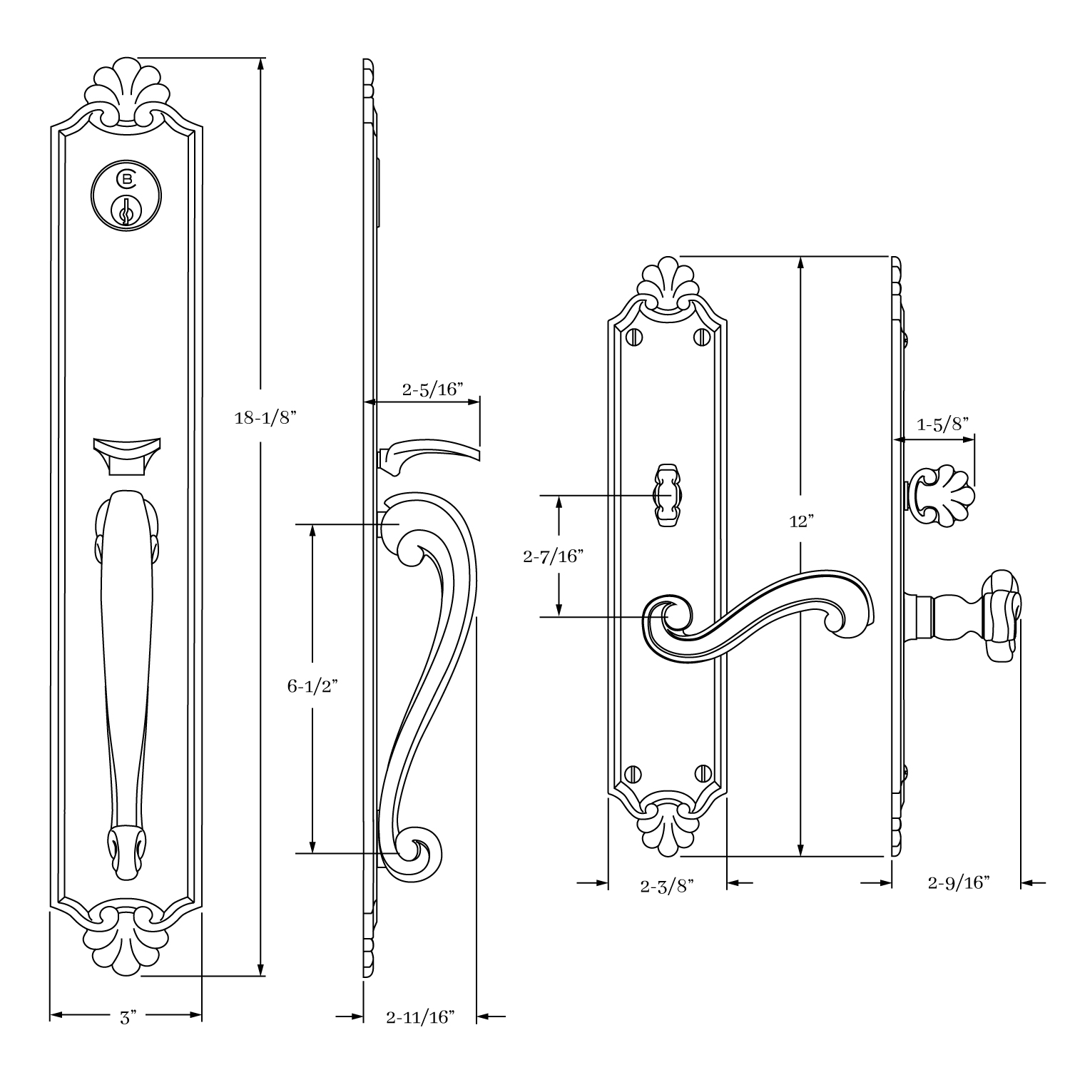 8200 Savannah Entrance Handle Set