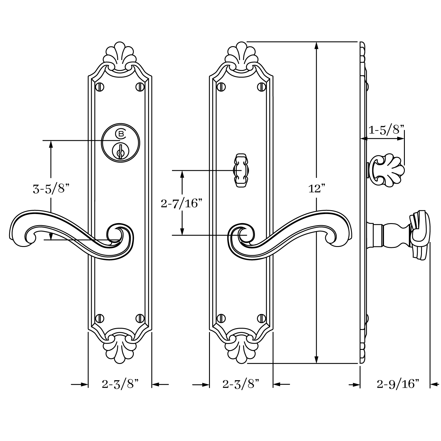 8220 Savannah Entrance Lever Set