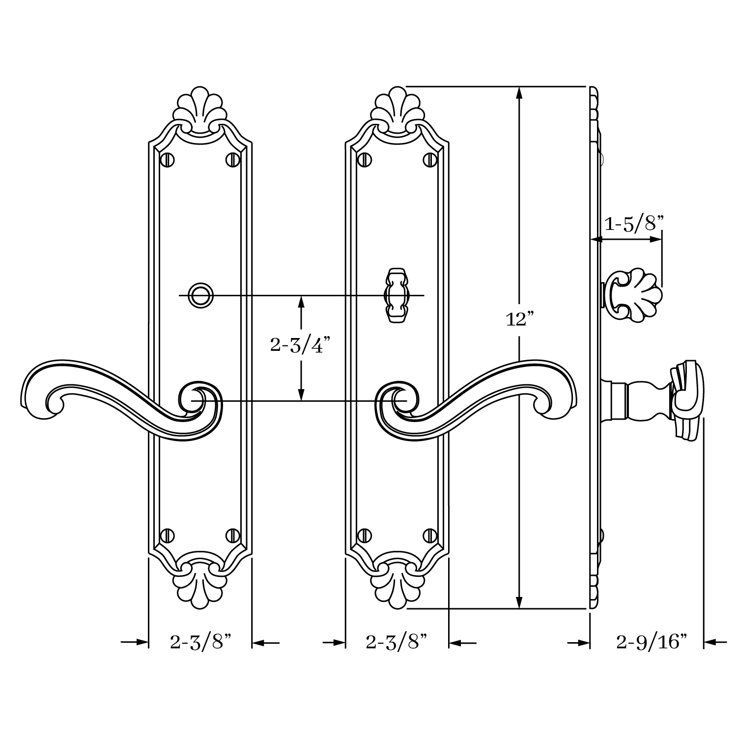 8231 Savannah Lever and Escutcheon