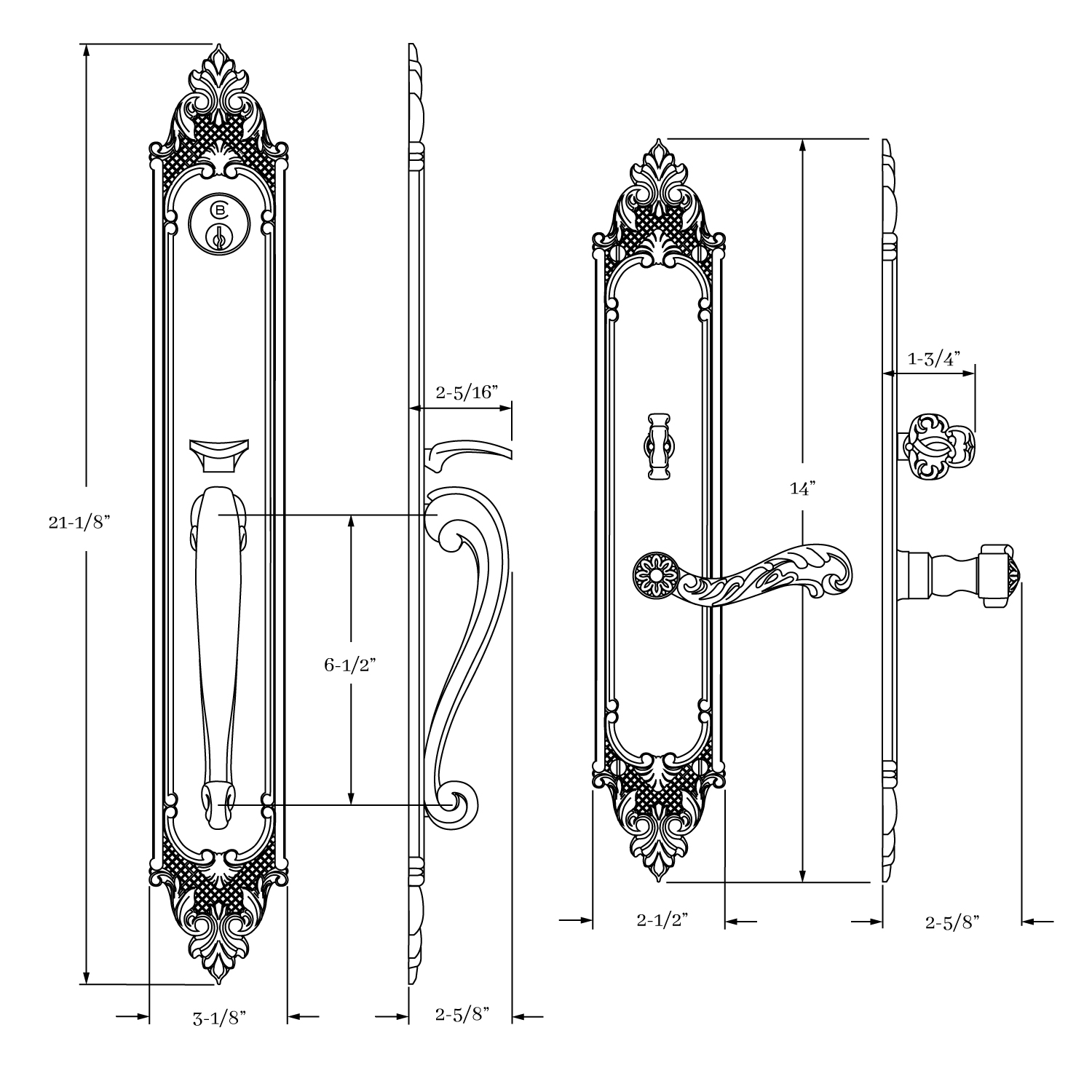 8400 Hyde Park Entrance Handle Set