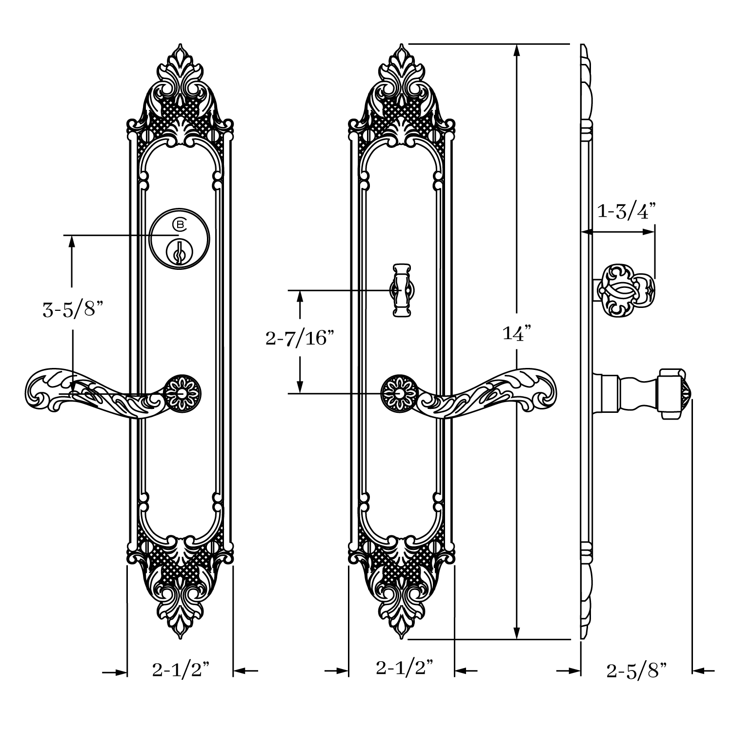 8420 Hyde Park Entrance Lever Set