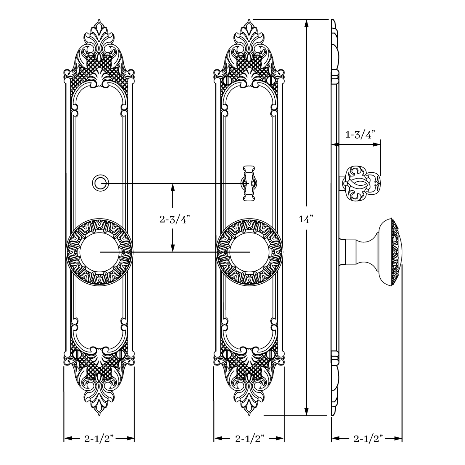 8427 Hyde Park Knob and Escutcheon