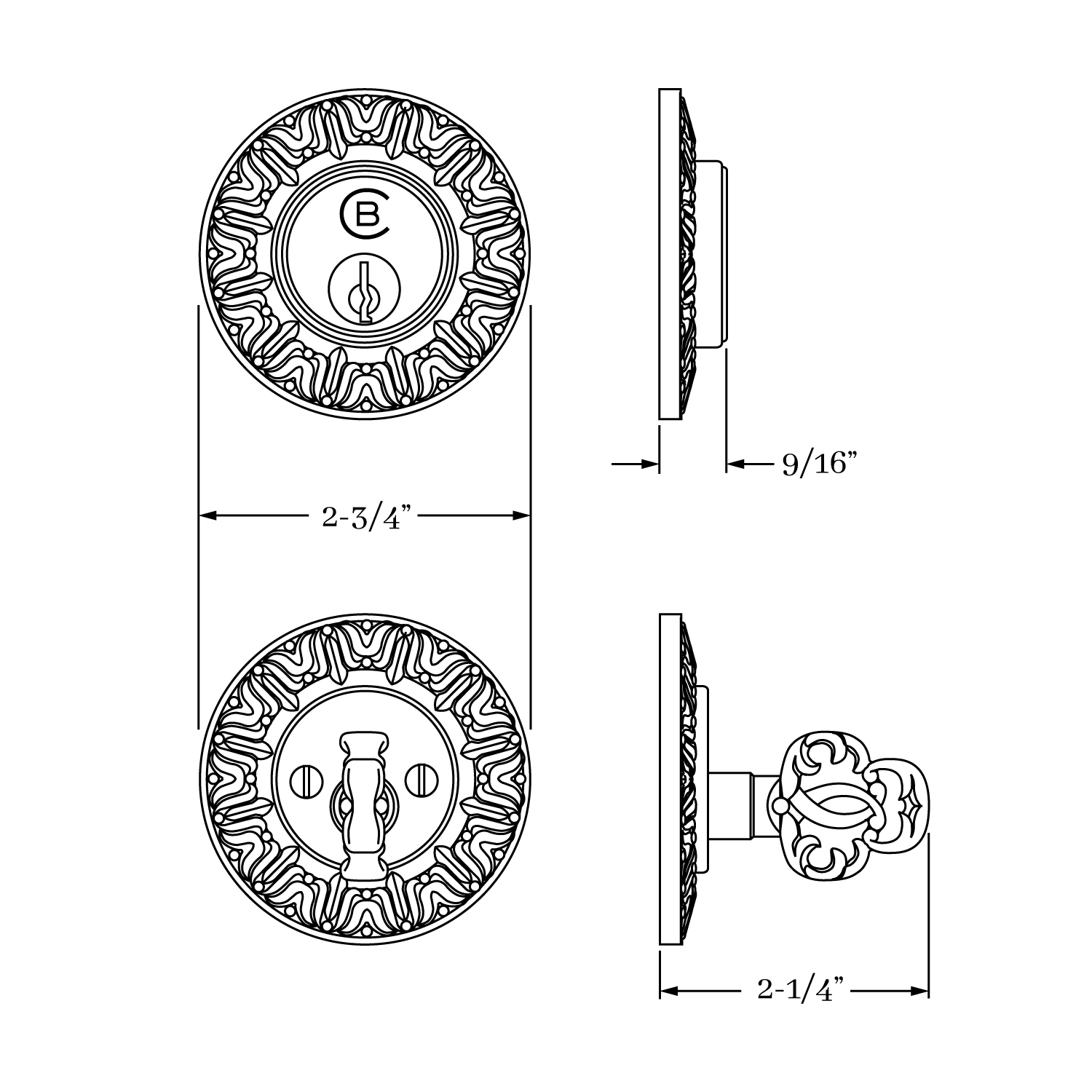 8570 Hyde Park Auxiliary Deadbolt