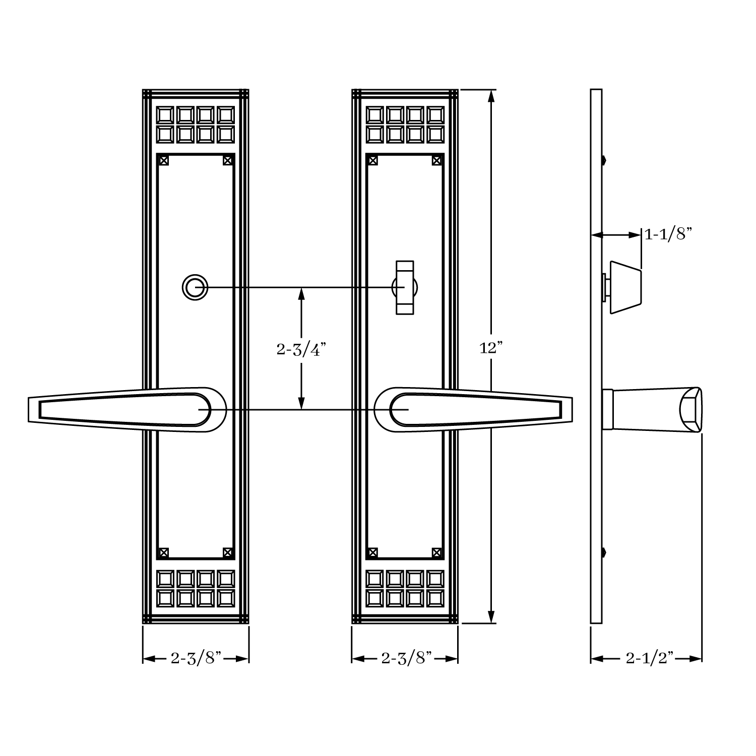 8631 Arts & Crafts Lever and Escutcheon