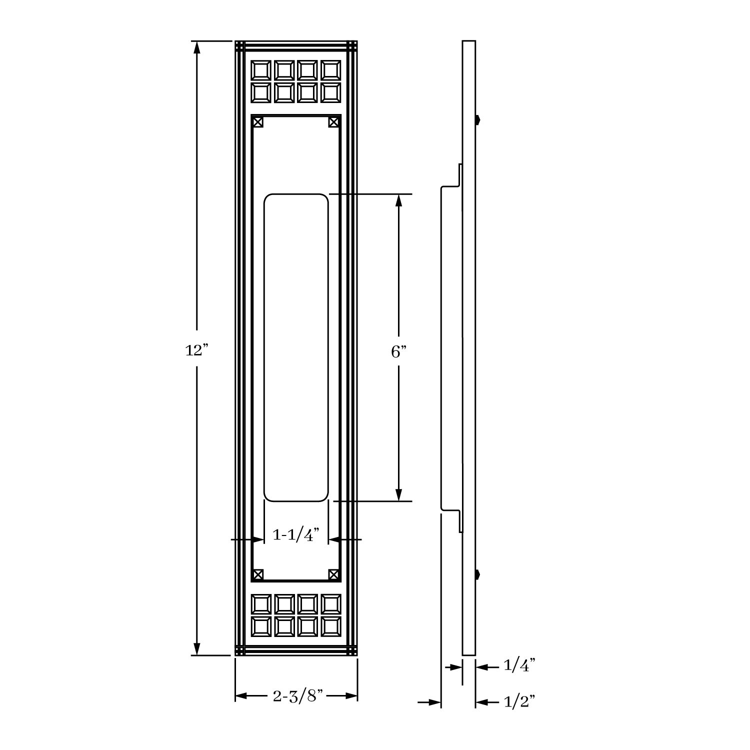 8692 Arts & Crafts Flush Pull