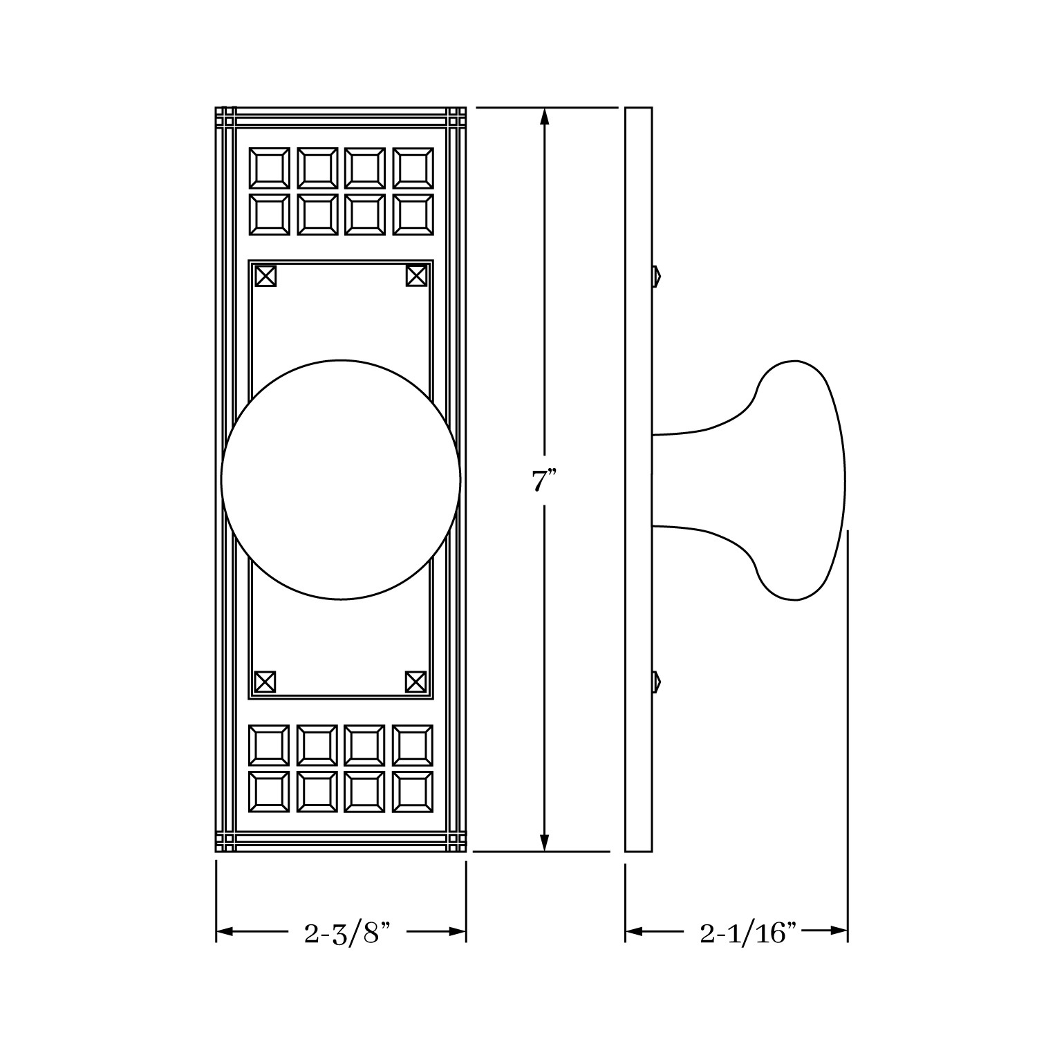 8718 Arts & Crafts Knob and Rose