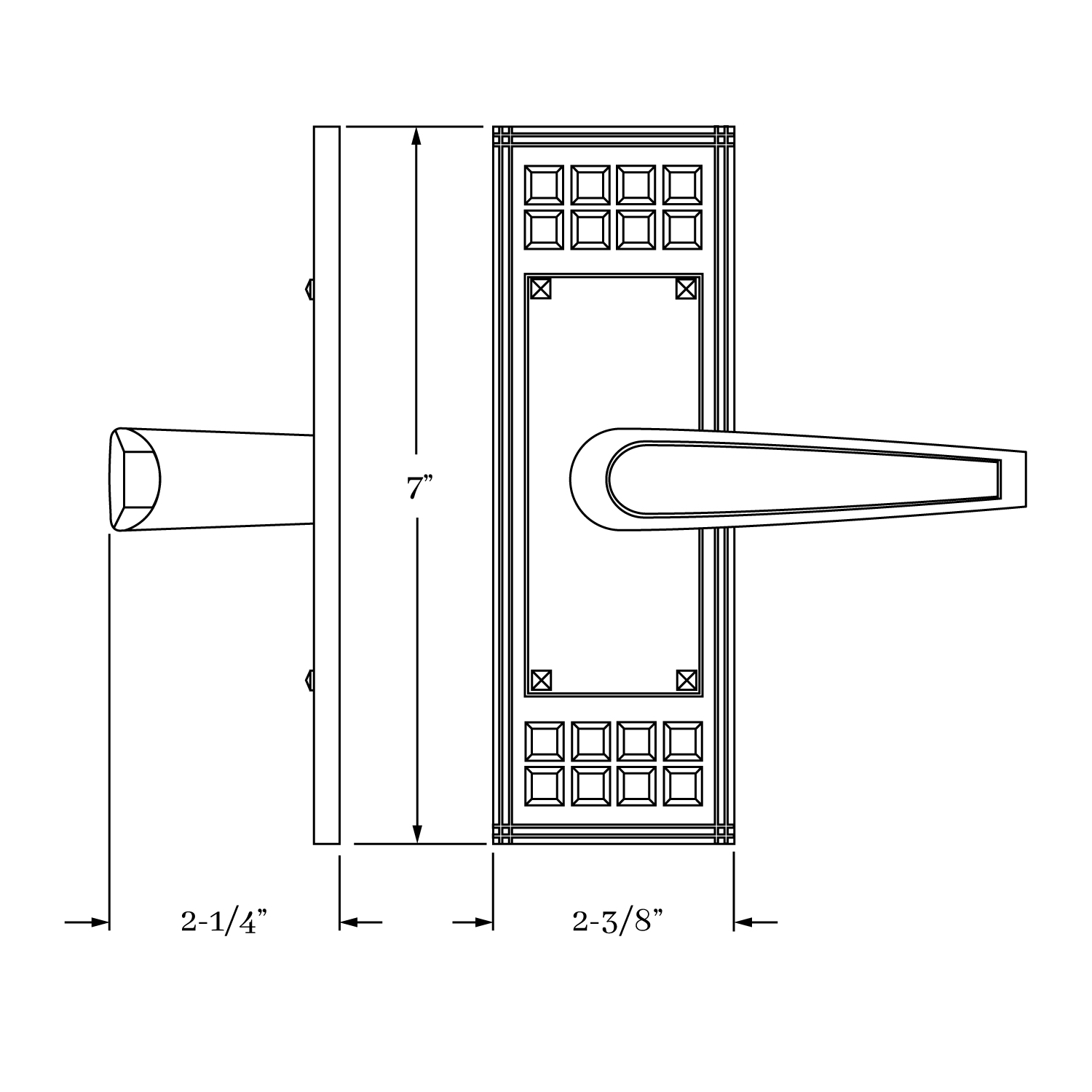 8738 Arts & Crafts Lever and Rose