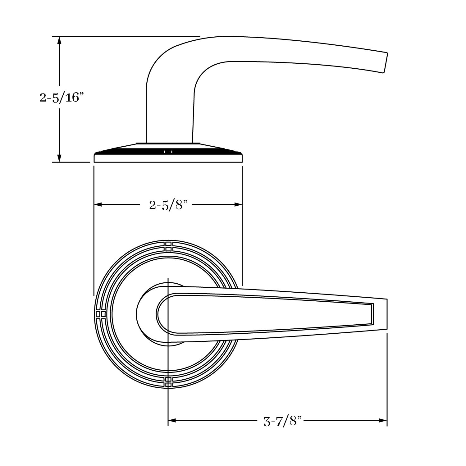 8739 Arts & Crafts Lever and Rose