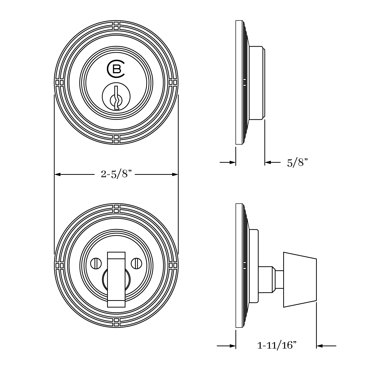 8770 Arts & Crafts Auxiliary Deadbolt