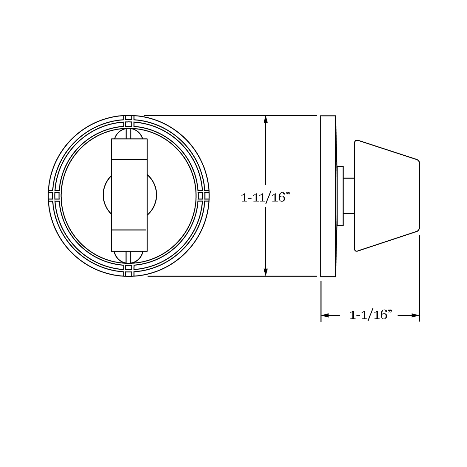 8779 Arts & Crafts Mortise Bolt