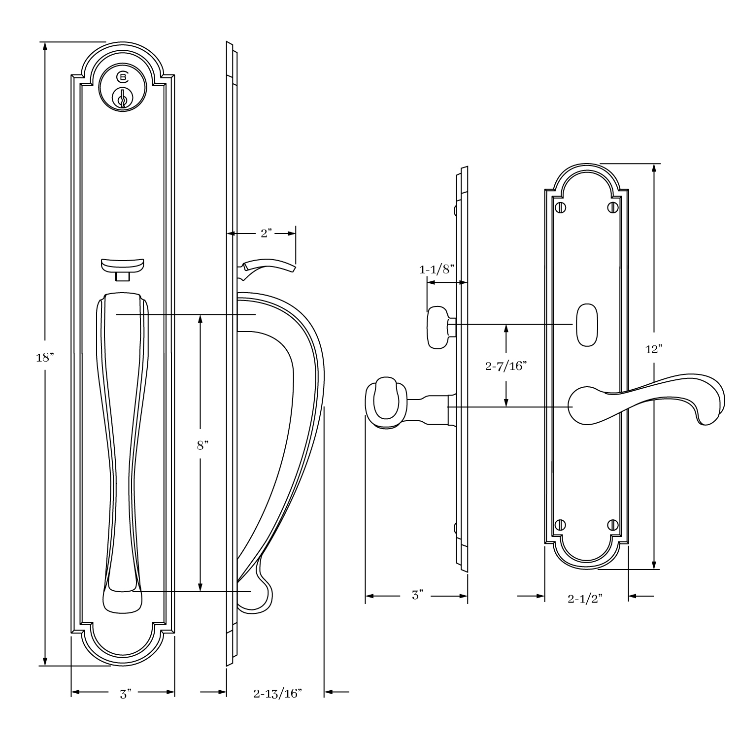 8800 Montana Entrance Handle Set