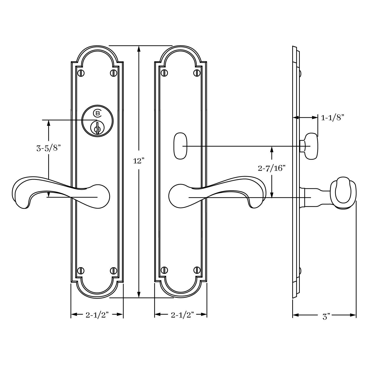 8820 Montana Entrance Lever Set