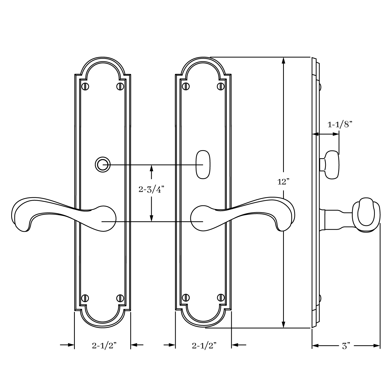 8831 Montana Lever and Escutcheon