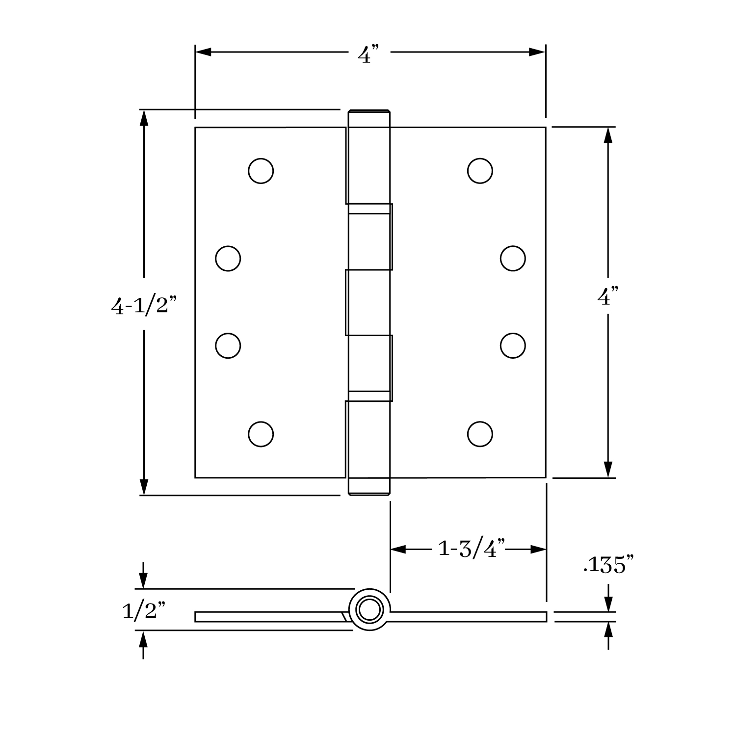 9622 Door Hinges Architectural Grade <br> Ball Bearing<br>4