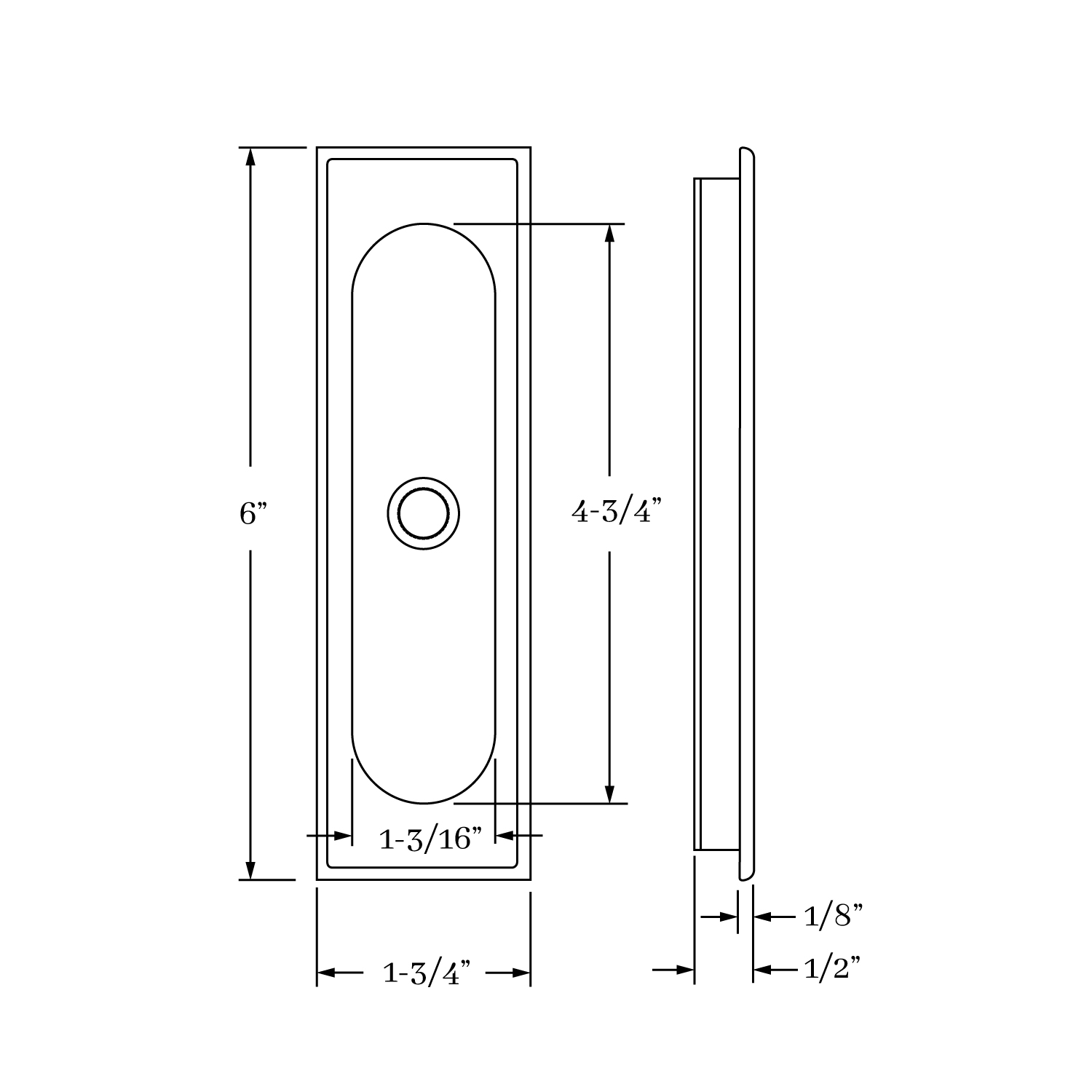 9713 Flush Pulls Flush Pull w/ Emergency Egress Button