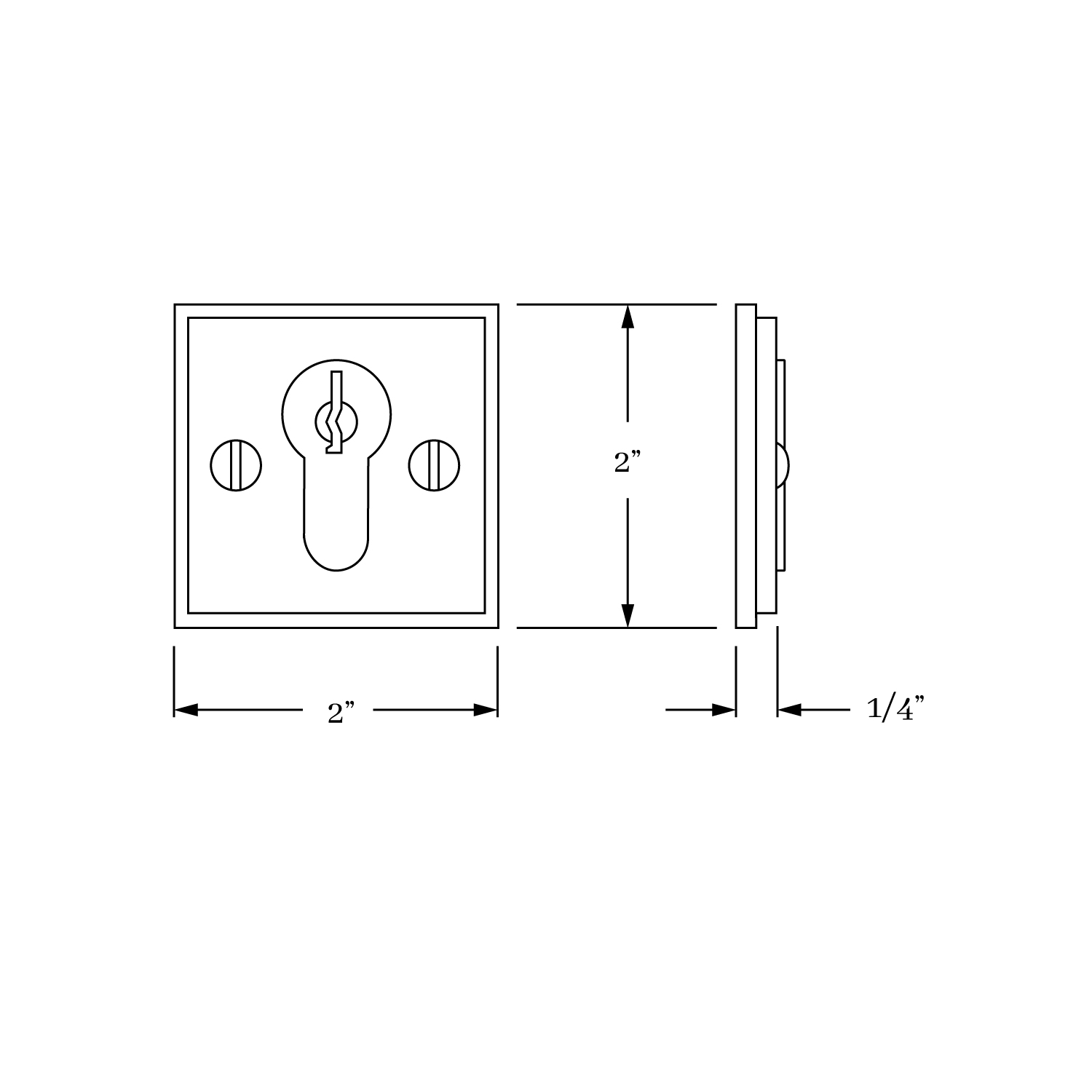 9935 Fifth Avenue Square Euro Cylinder Collar